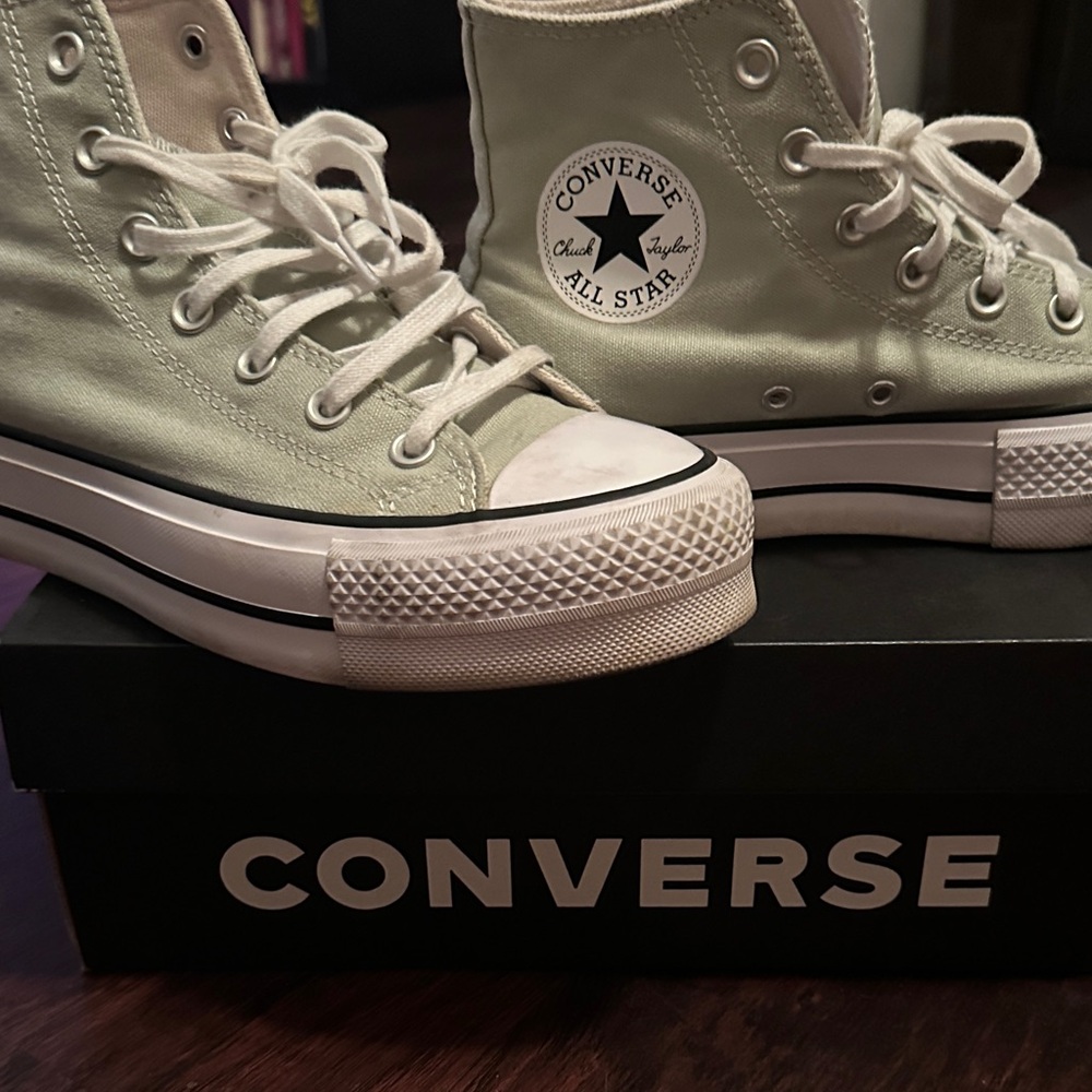 Converse Platform High-Tops in Sage Green